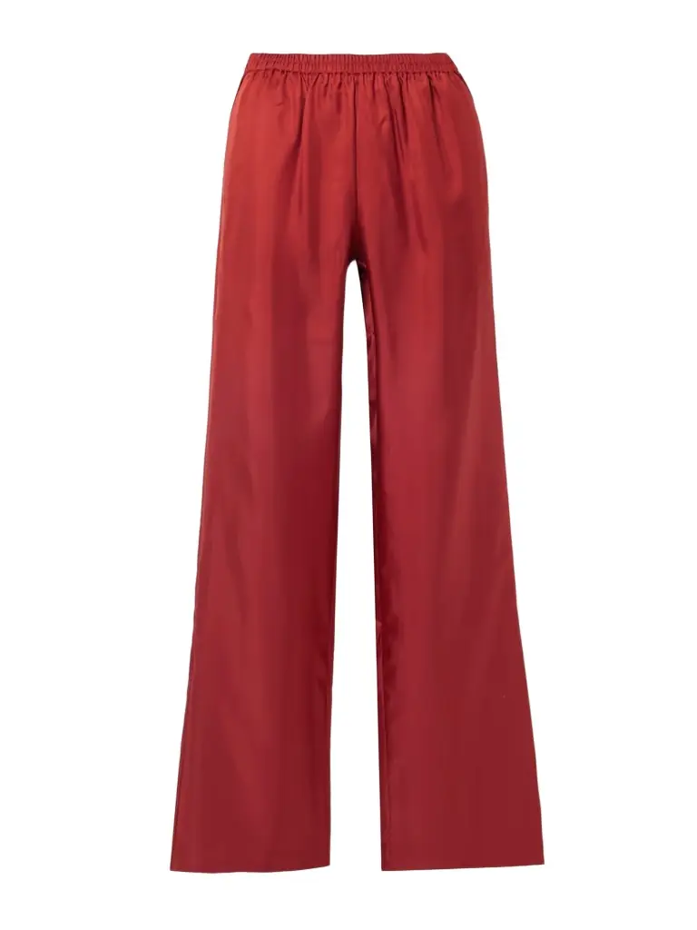 Loulou de Saison Alera Silk-twill Wide-leg Pants