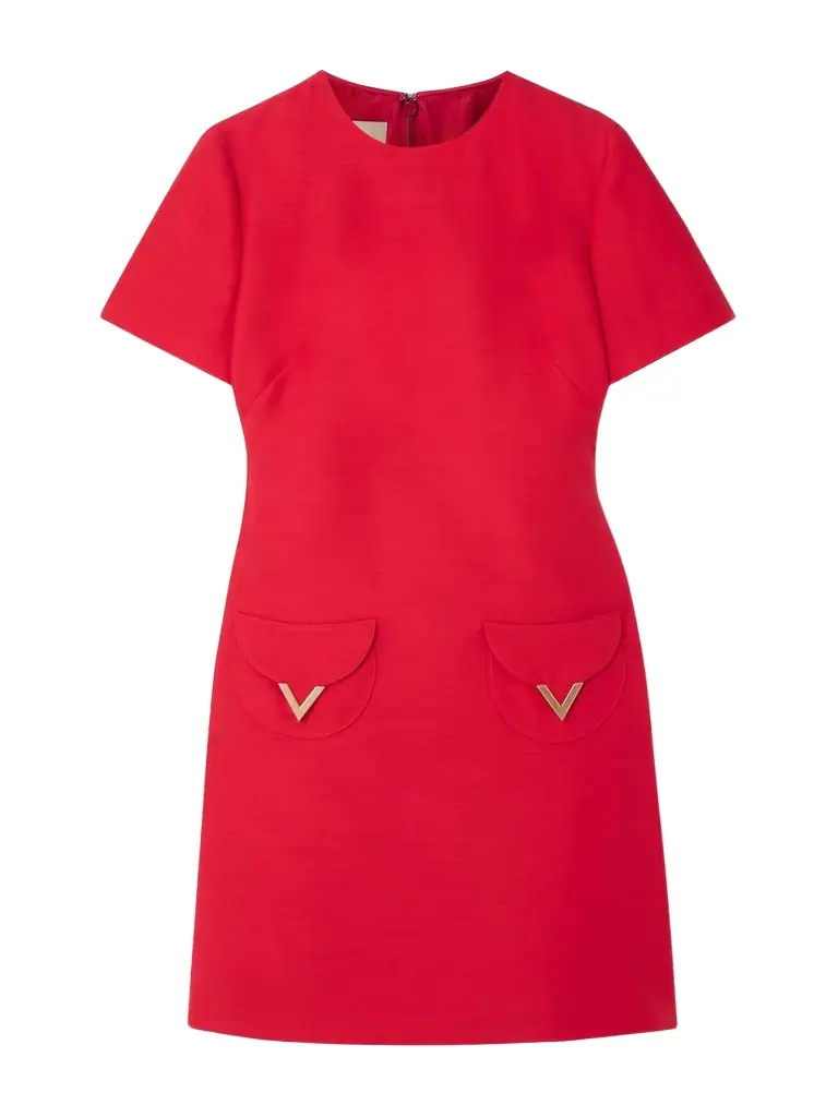Valentino Garavani Embellished Wool And Silk-blend Dupioni Mini Dress