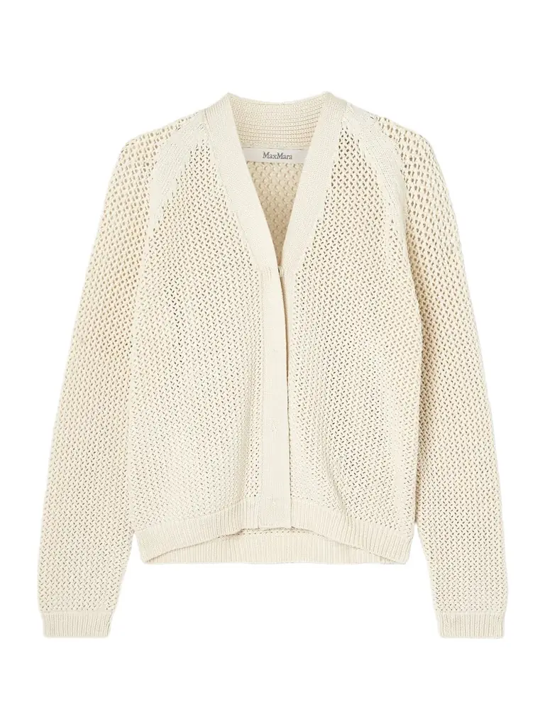 Max Mara Open-knit Silk-blend Cardigan