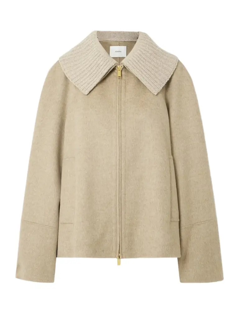 Joseph Cooksey Ribbed-knit Trimmed Wool And Cashmere-blend Jacket