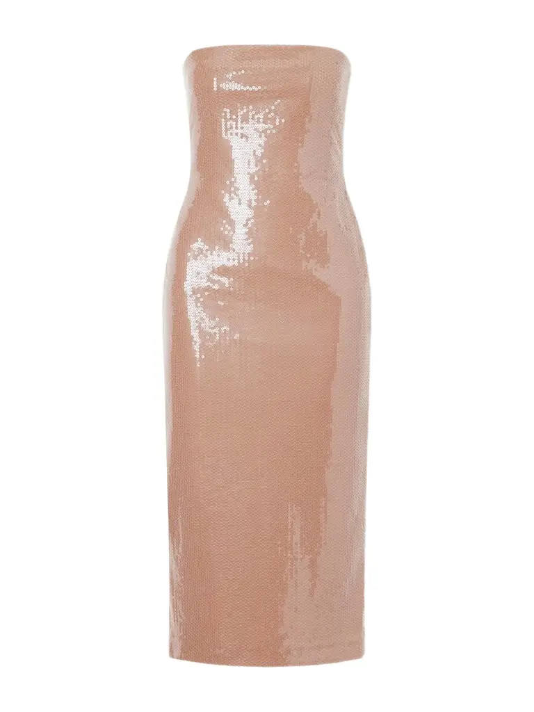 Alex Perry Strapless Sequined Stretch-mesh Gown