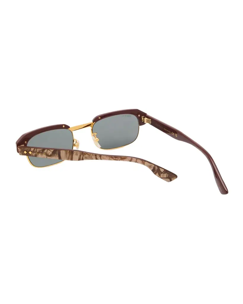 Gucci Men 's Half-Rim Rectangle Sunglasses - Women's Accessories