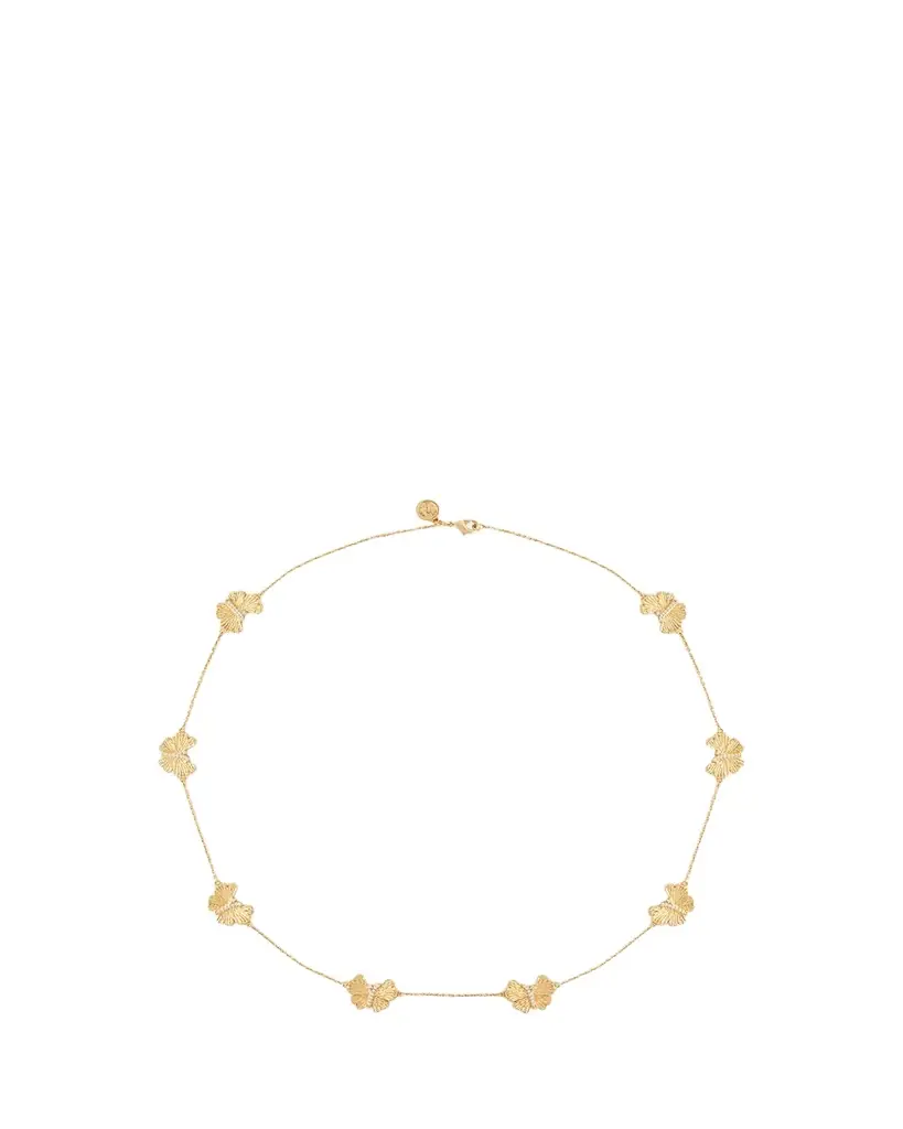 Anabel Aram Jewelry Butterfly Gold Station Necklace