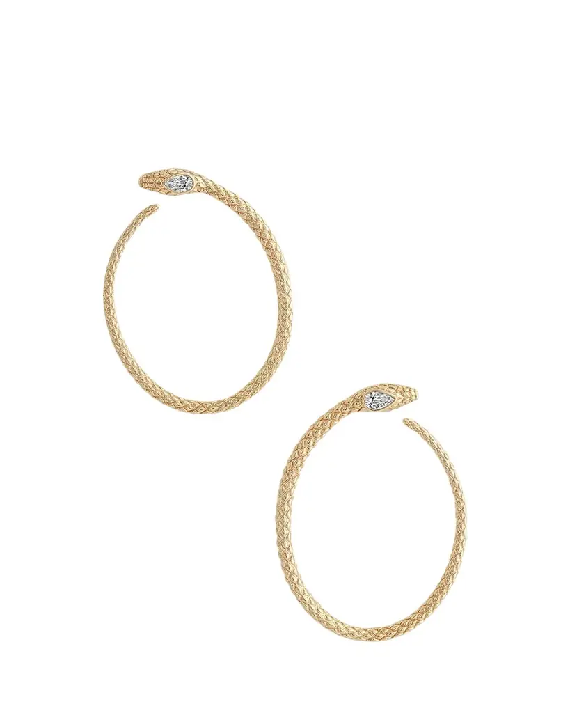Anabel Aram Jewelry Serpent Hoop Earrings