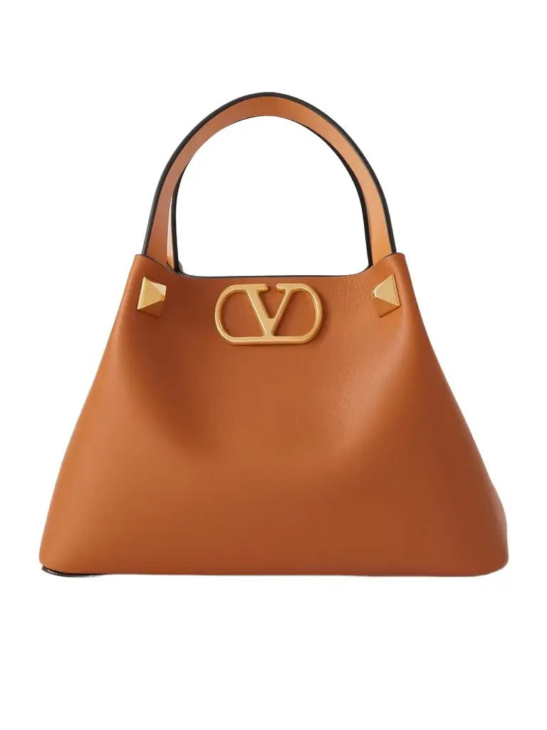 Valentino Garavani Vlogo Embellished Leather Shoulder Bag