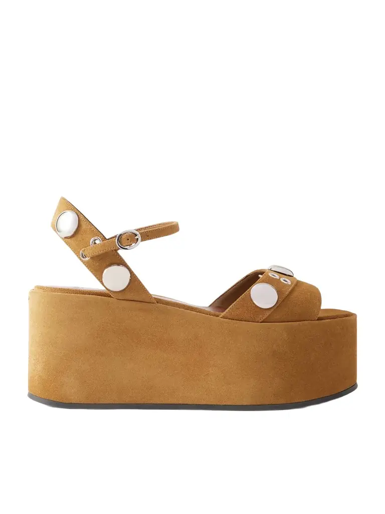Valentino Garavani Nellcôte Embellished Suede Platform Sandals