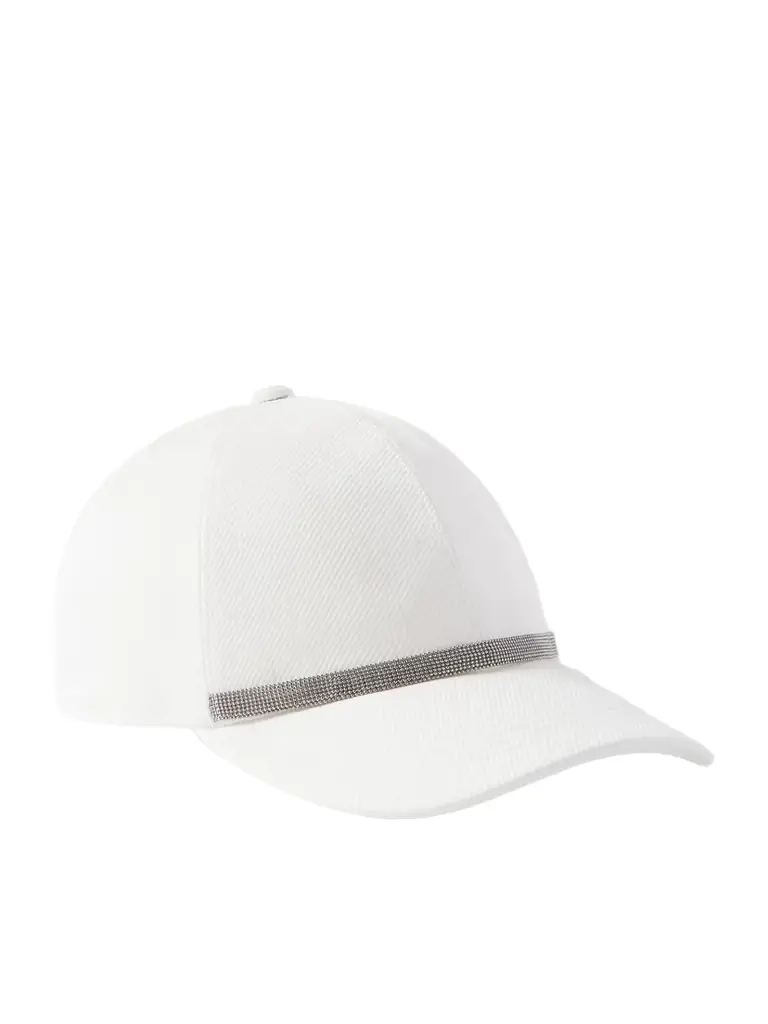 Brunello Cucinelli Bead-embellished Cotton-blennd Twill Baseball Cap