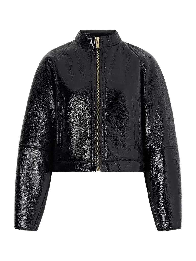Alaïa Cropped Shearling Bomber Jacket
