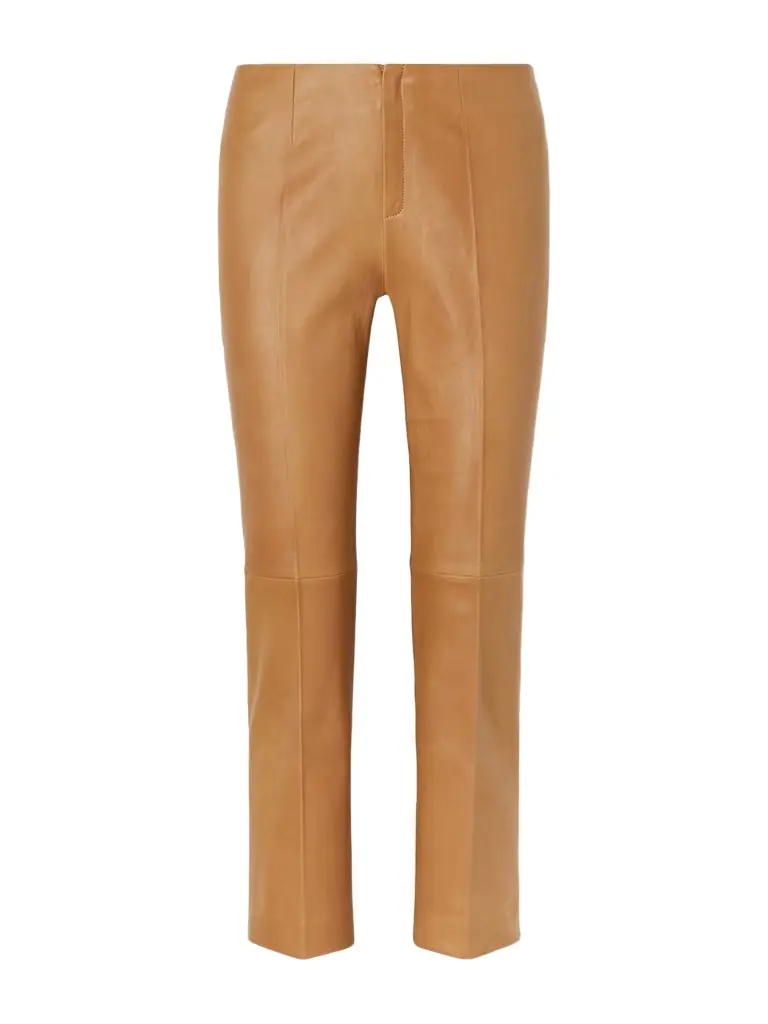 STOULS Georgette Leather Slim-fit Pants
