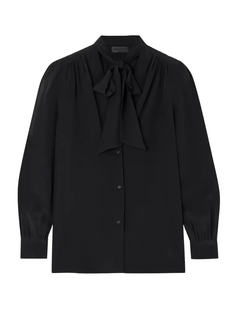 Nili Lotan Colt Pussy-bow Silk Crepe De Chine Blouse