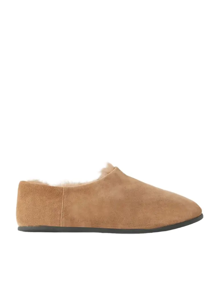 CHRISTEN Big Bootie Shearling-lined Suede Slippers - Women's Shoes