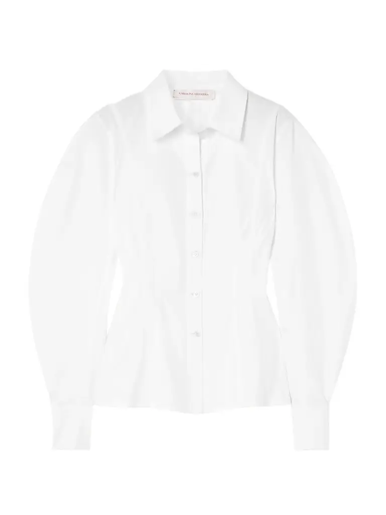 Carolina Herrera Arc Cotton-blend Poplin Shirt