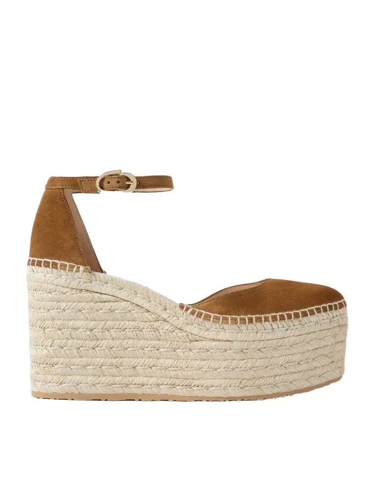 Gianvito Rossi 60 Suede Espadrille Platform Sandals