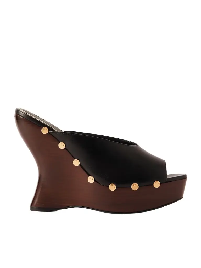 Magda Butrym Studded Leather Wedge Mules