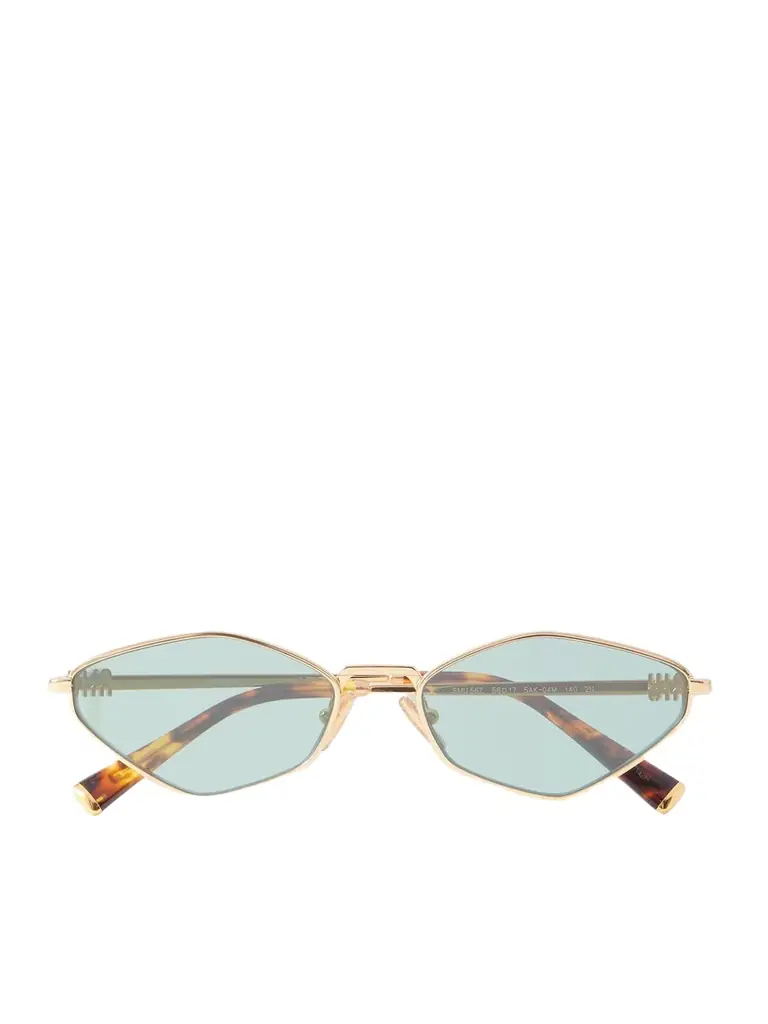 Miu Miu Eyewear Oval-frame Gold-tone Sunglasses