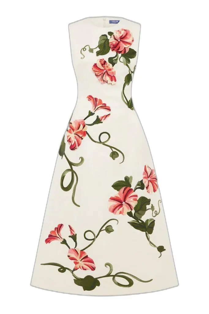 LEO LIN Cleo Dress - Vine Print Snow