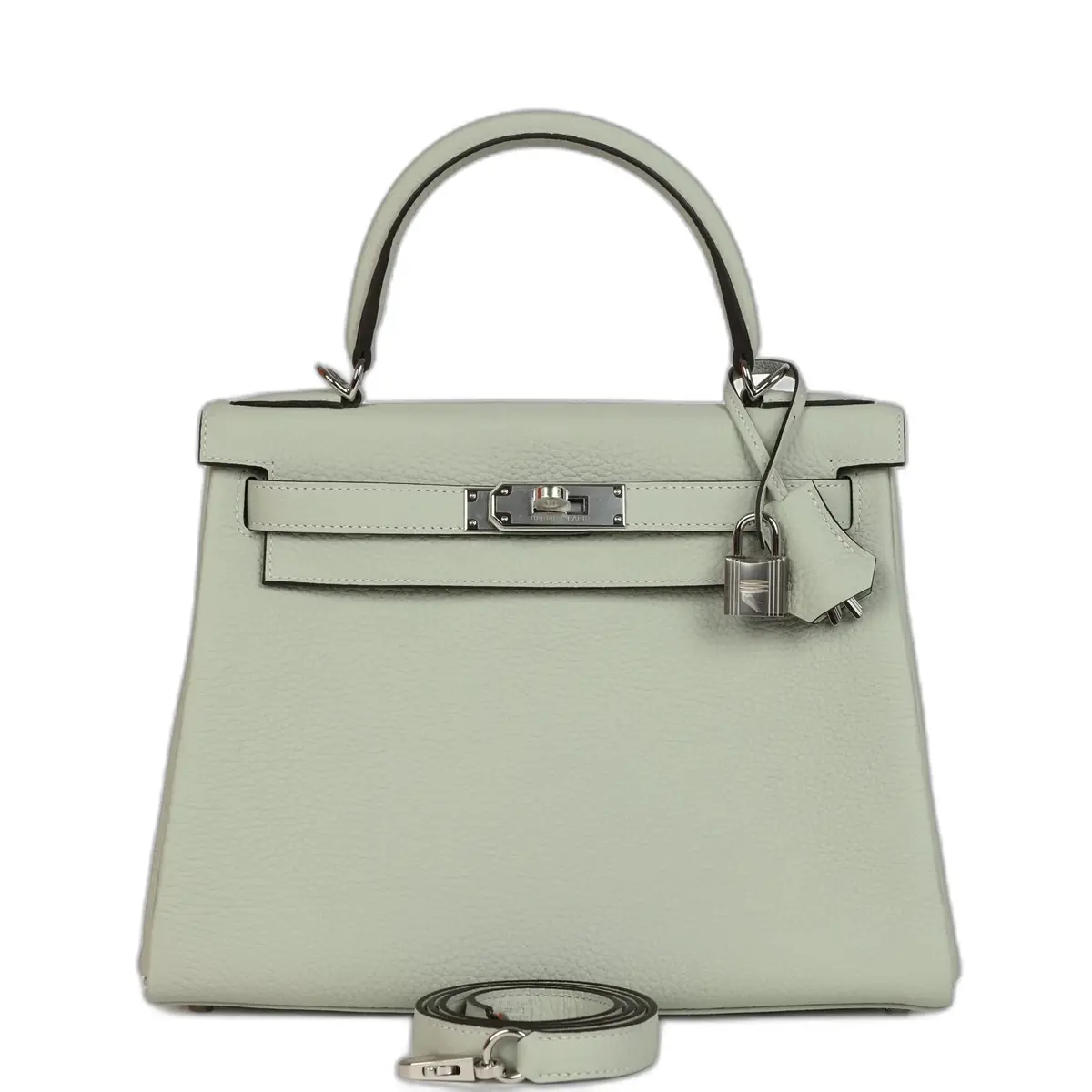 hermes Hermes Kelly Retourne 28 Gris Neve Clemence Palladium Hardware