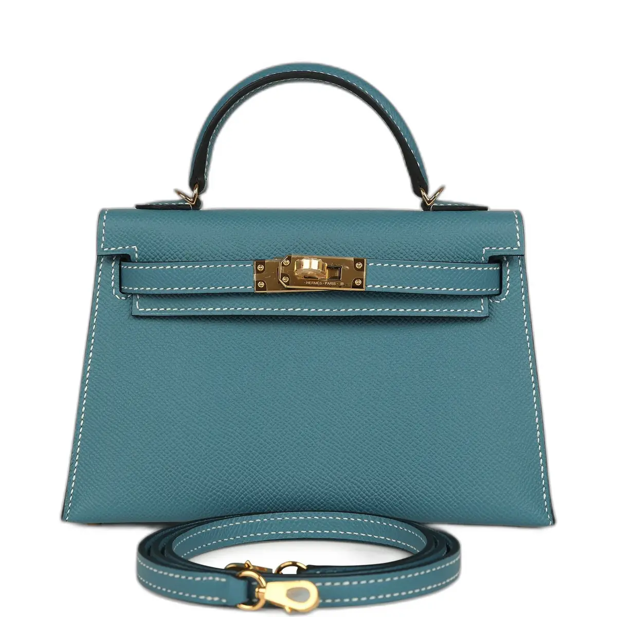 hermes Hermes Kelly Sellier 20 Blue Jean Epsom Gold Hardware