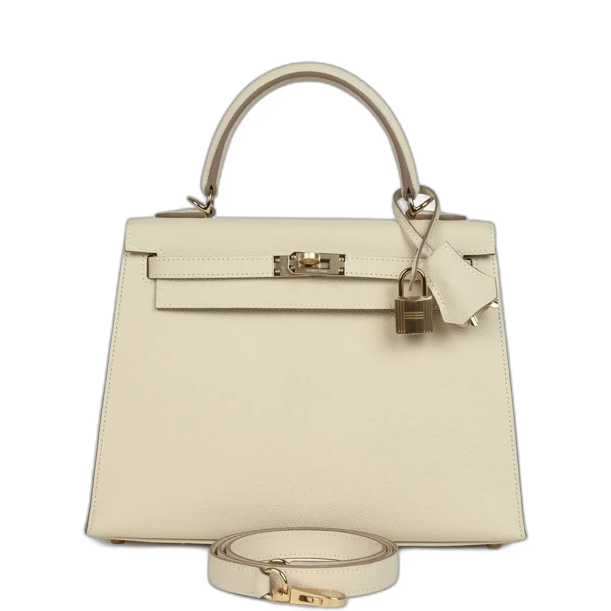 hermes Hermes Kelly Sellier 25 Craie Epsom Permabrass Hardware