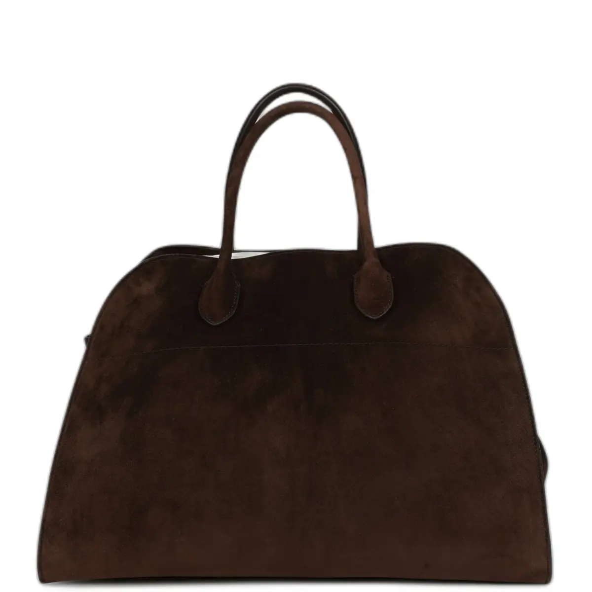 The Row The Row Soft Margaux 15 Bag Mocha Suede Gold Hardware