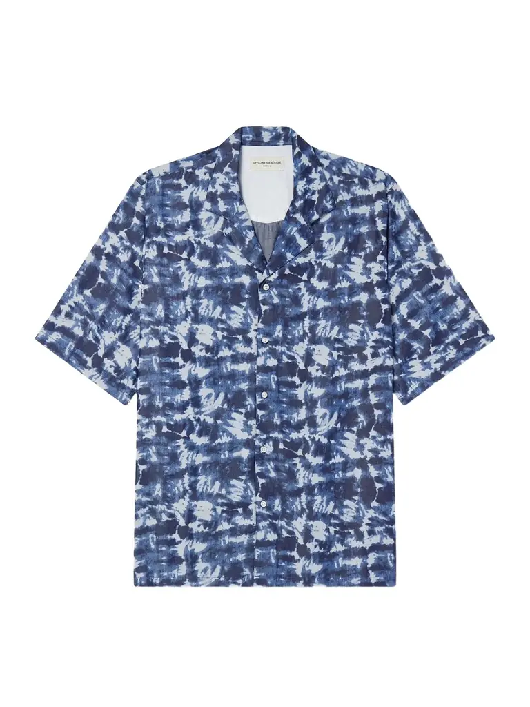 OFFICINE GÉNÉRALE Eren Camp-Collar Tie-Dyed Lyocell Shirt - Men