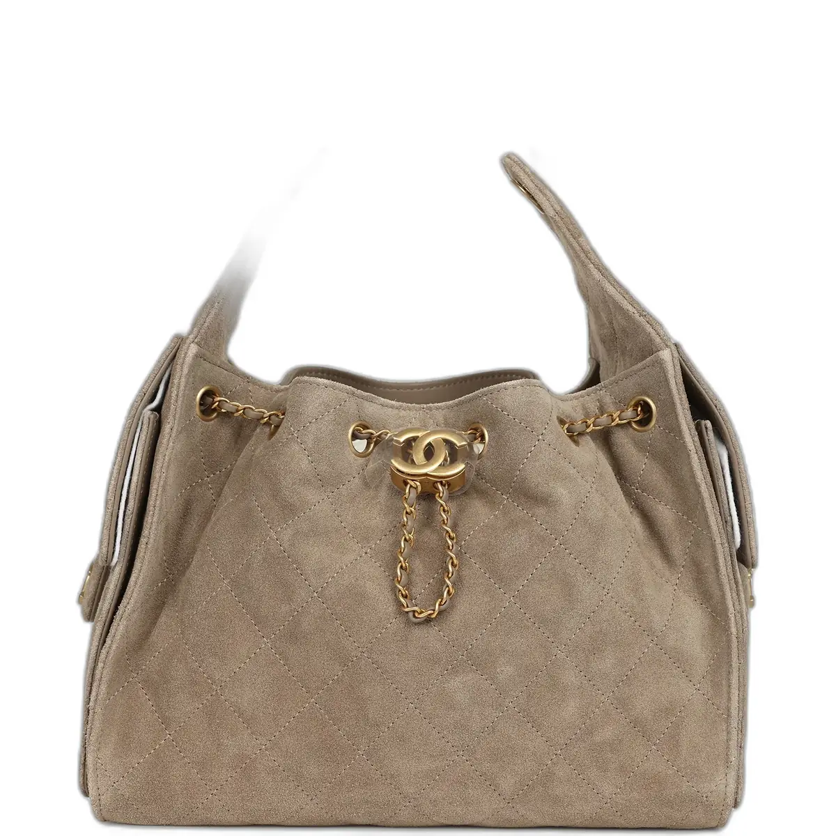 Chanel Chanel Small 25 Hobo Bag Dark Grey Suede Antique Gold Hardware