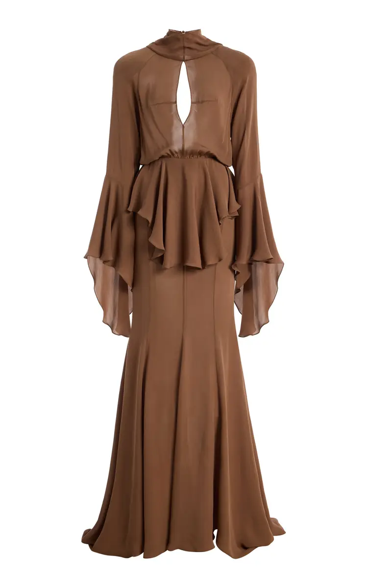 Harithand Hutton Ruffled Silk-Georgette Maxi Dress