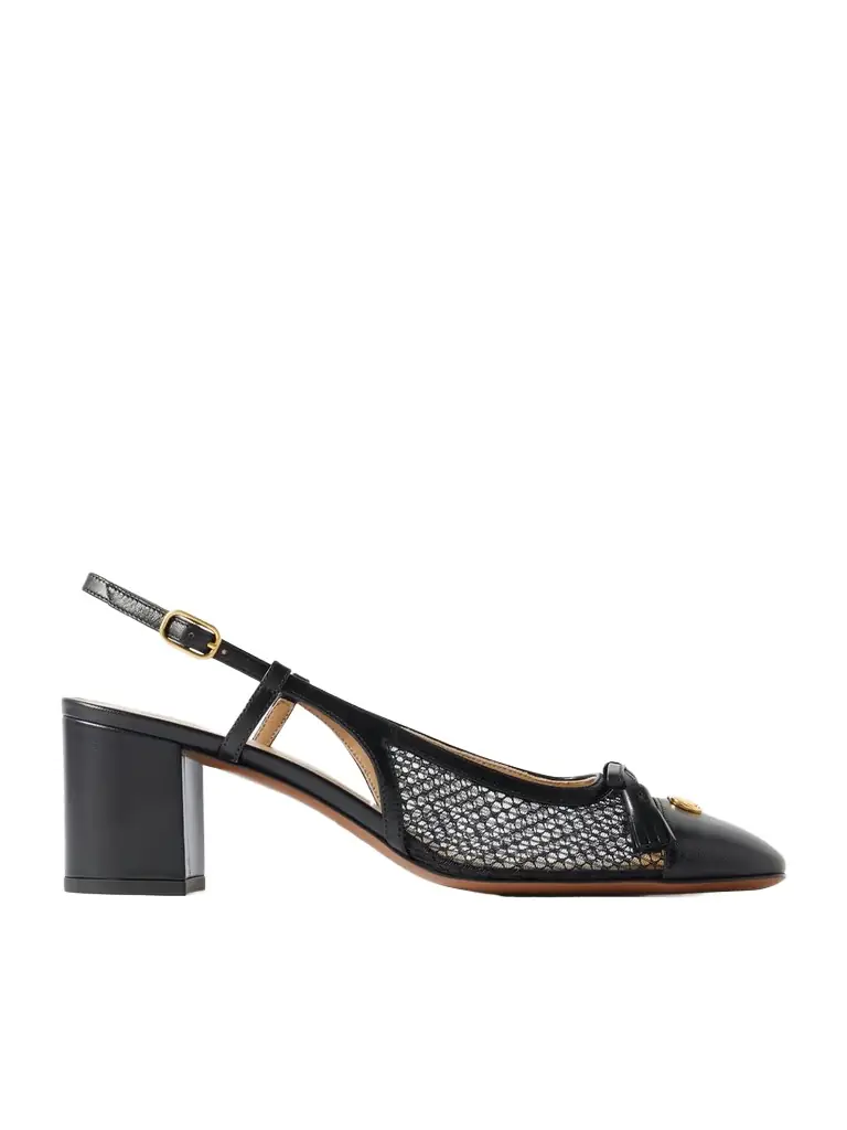 Valentino Garavani Valet Du Roi 60 Tasseled Leather And Mesh Slingback Pumps