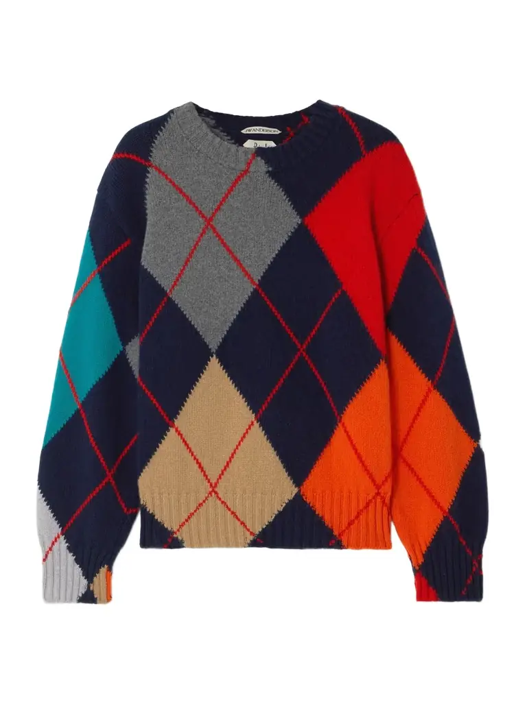JW Anderson + Pringle Argyle Wool Sweater