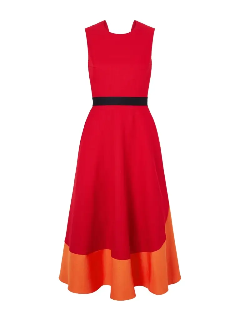 Roksanda Mire Belted Woven Midi Dress