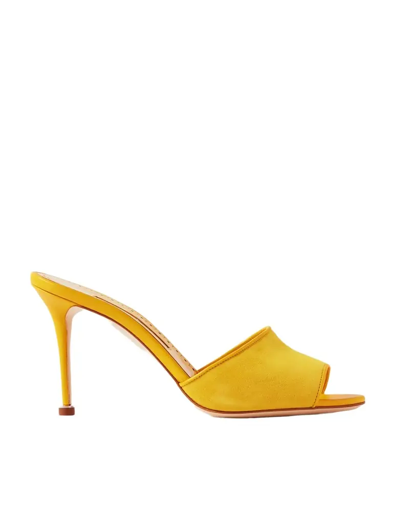 Manolo Blahnik Larache 90 Suede Mules