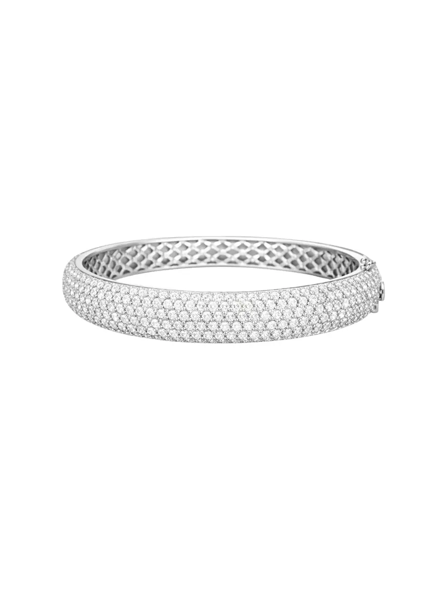 Wish Fine Jewelry 27.19ct Diamond 18K Gold Bangle Bracelet