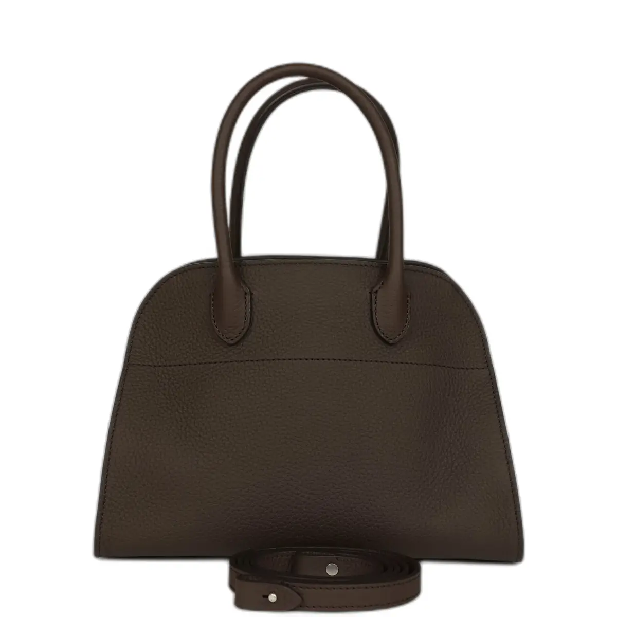 The Row The Row Soft Margaux 10 Deep Brown Calfskin Silver Hardware
