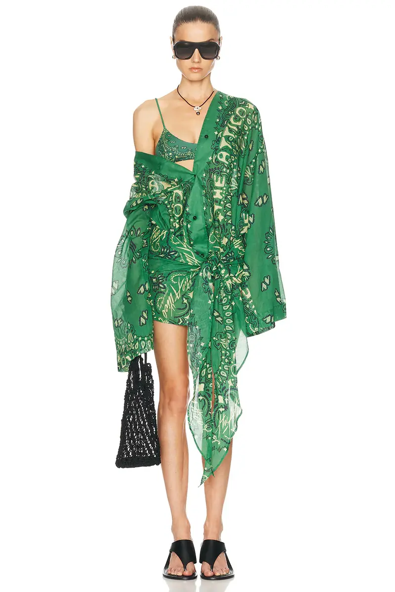 THE ATTICO Cotton Wrap Dress