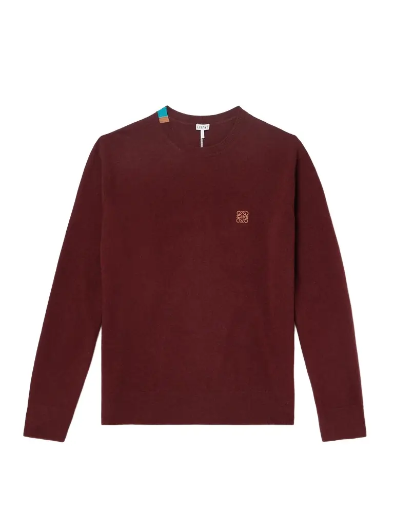 Loewe Anagram Embroidered Wool-Blend Sweater - Men