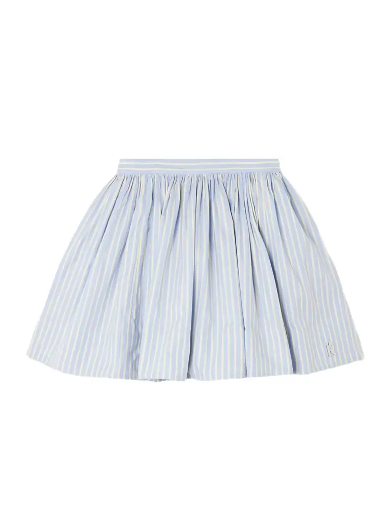 Rabanne Embellished Pleated Striped Cotton-poplin Mini Skirt