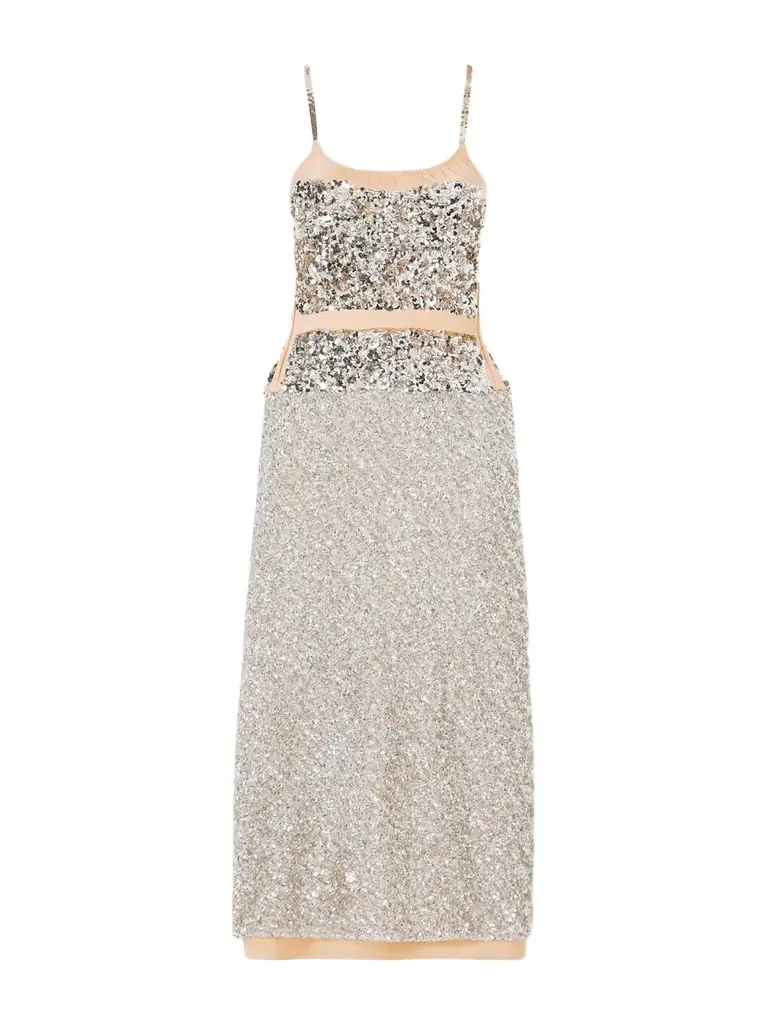 Rabanne Sequined Chiffon Maxi Dress
