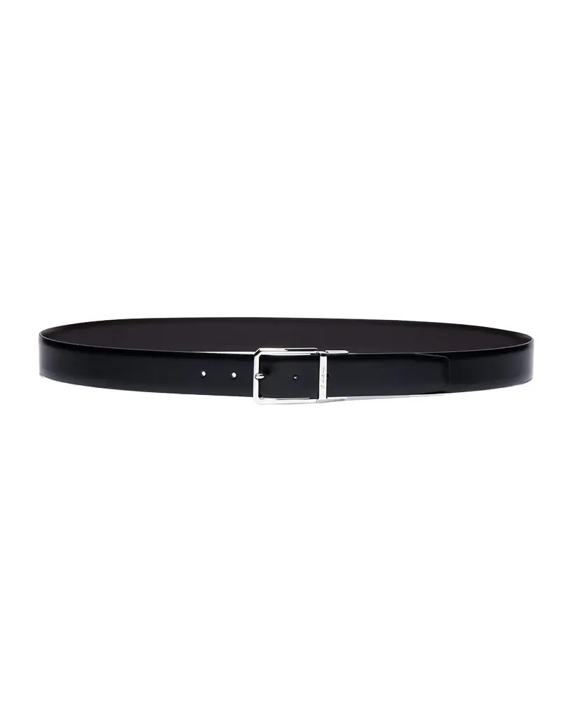 Santoni Men's Smooth Leather Reversible Belt