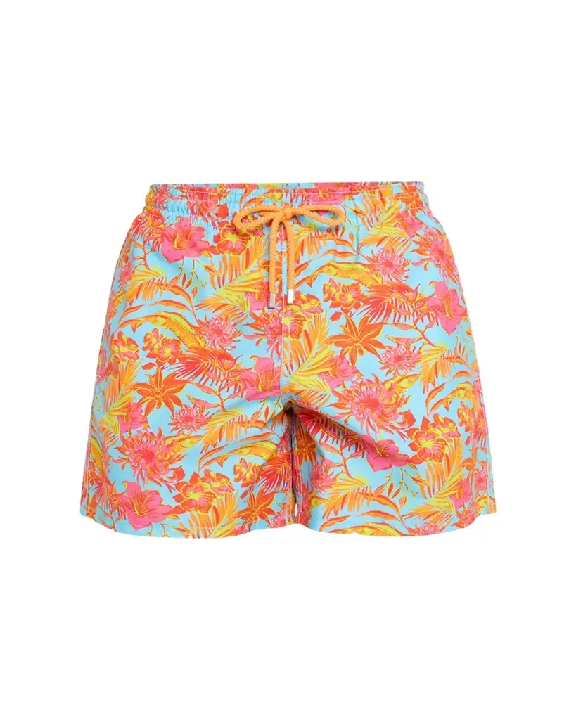 Vilebrequin Men's Tahiti Flower-Print Swim Shorts