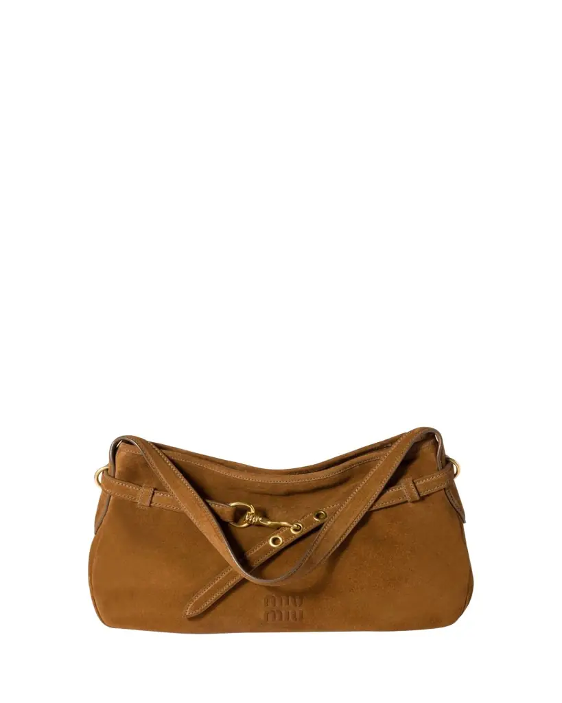 Miu Miu Aventure Large Suede Shoulder Bag
