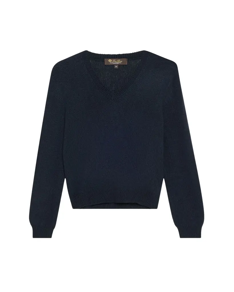 Loro Piana Fobello V-Neck GG 8 Baby Cashmere Sweater