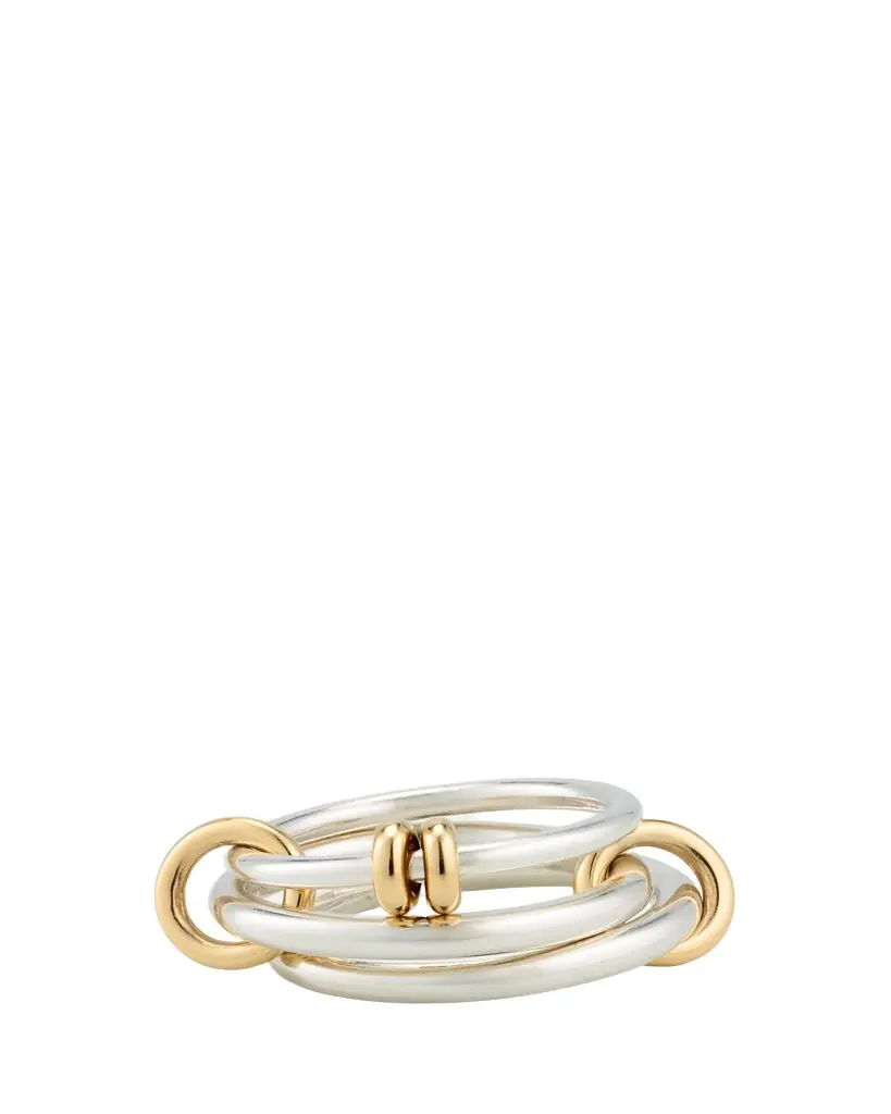 Spinelli Kilcollin Raneth SG Three Link Ring in Sterling Silver with 1K Yellow Gold Accents
