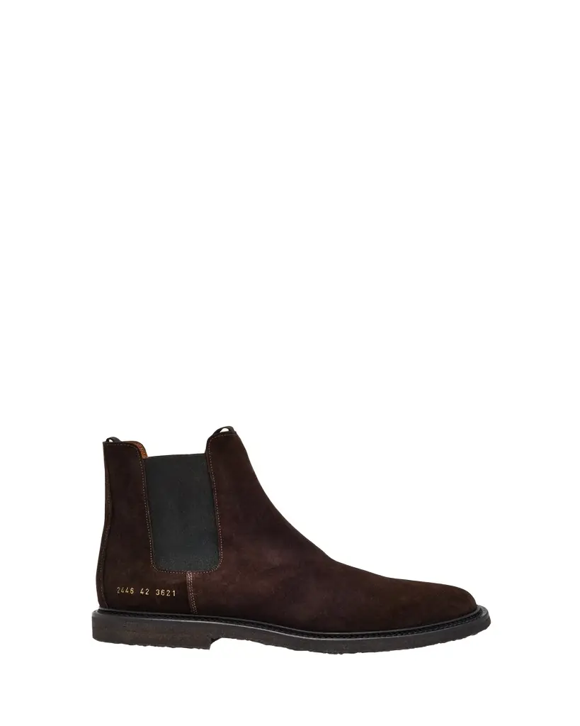 Common Projects Men's Suede Rubber-Sole Chelsea Boots