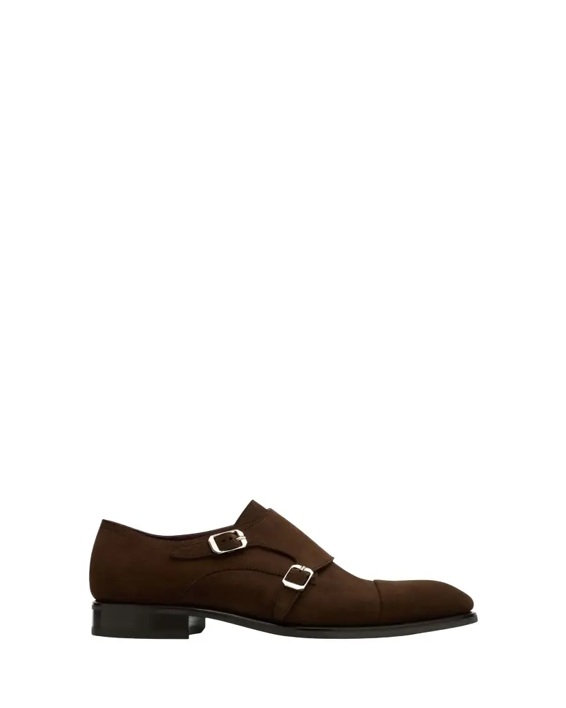 Brioni Men's Milano Suede Cap-Toe Double-Monk Strap Loafers