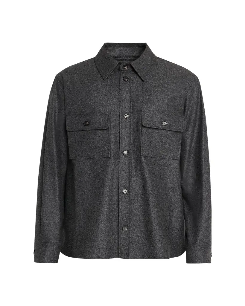 Loro Piana Men's Jim Virgin Wool and Cashmere Overshirt