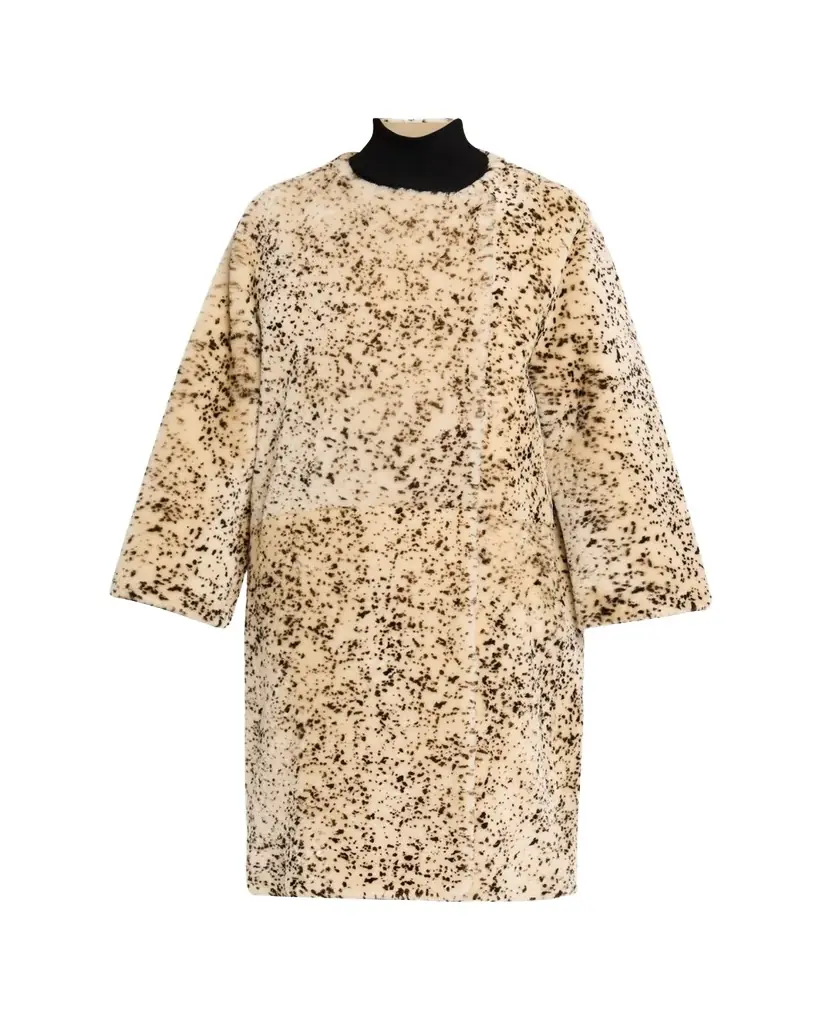 Toteme Spotted Lamb Shearling Double-Breasted Coat