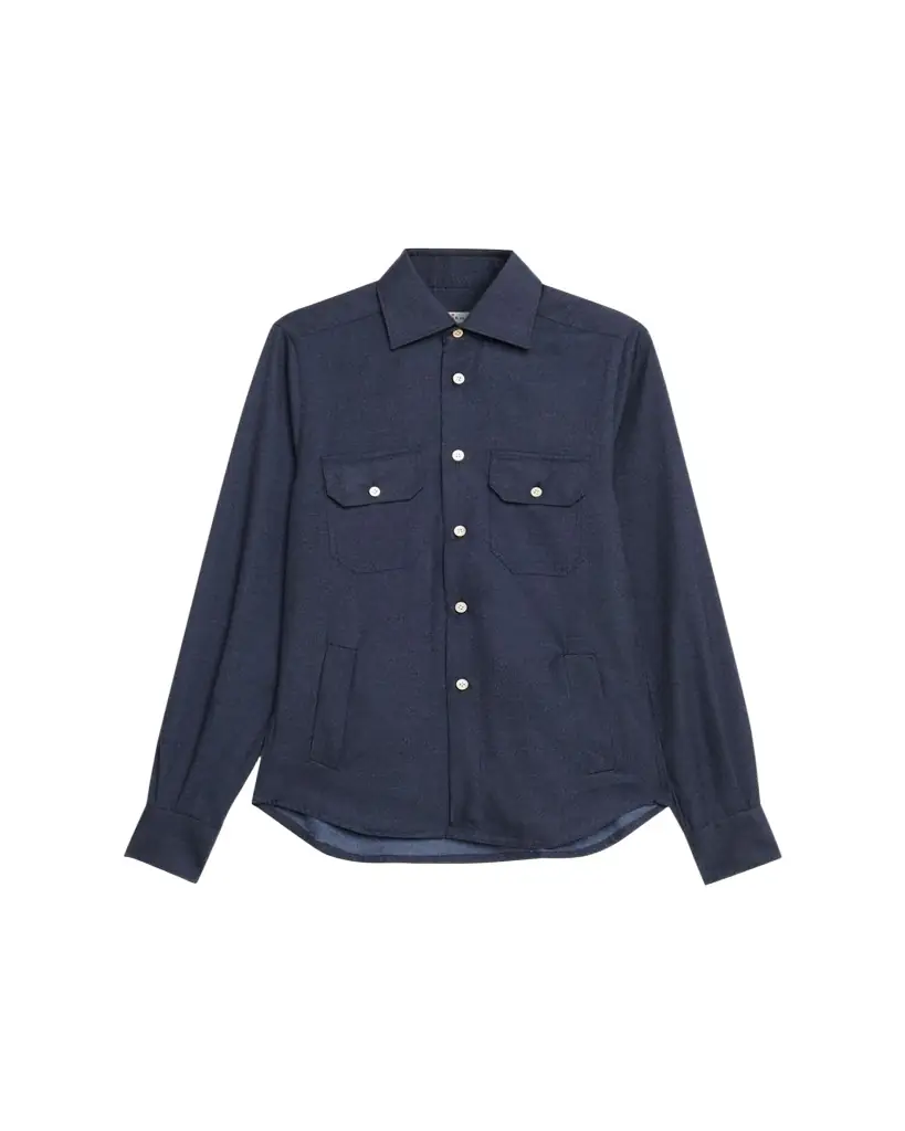 Kiton en's Cashmere Twill Double-Pocket Button-Down Shirt