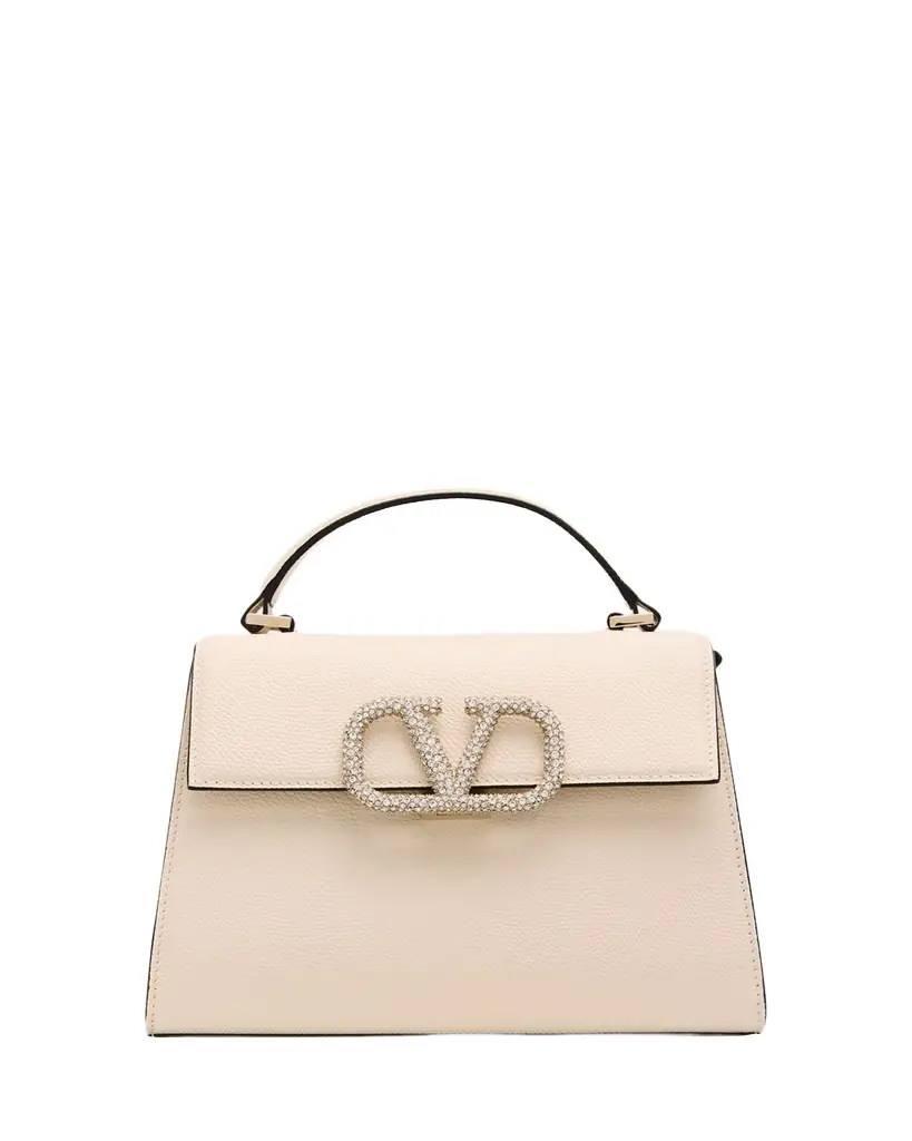 Valentino Garavani Vsling Small Leather Top-Handle Bag with Jewel VLogo