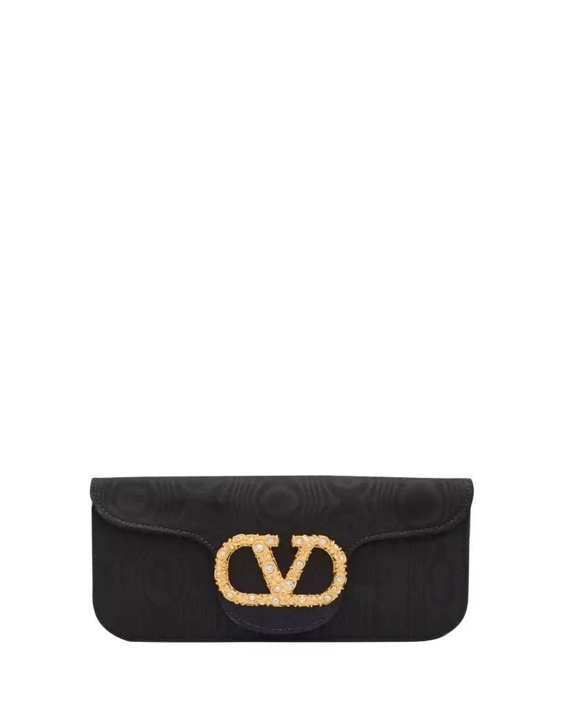 Valentino Garavani Loco Moire Clutch with Jewel VLogo