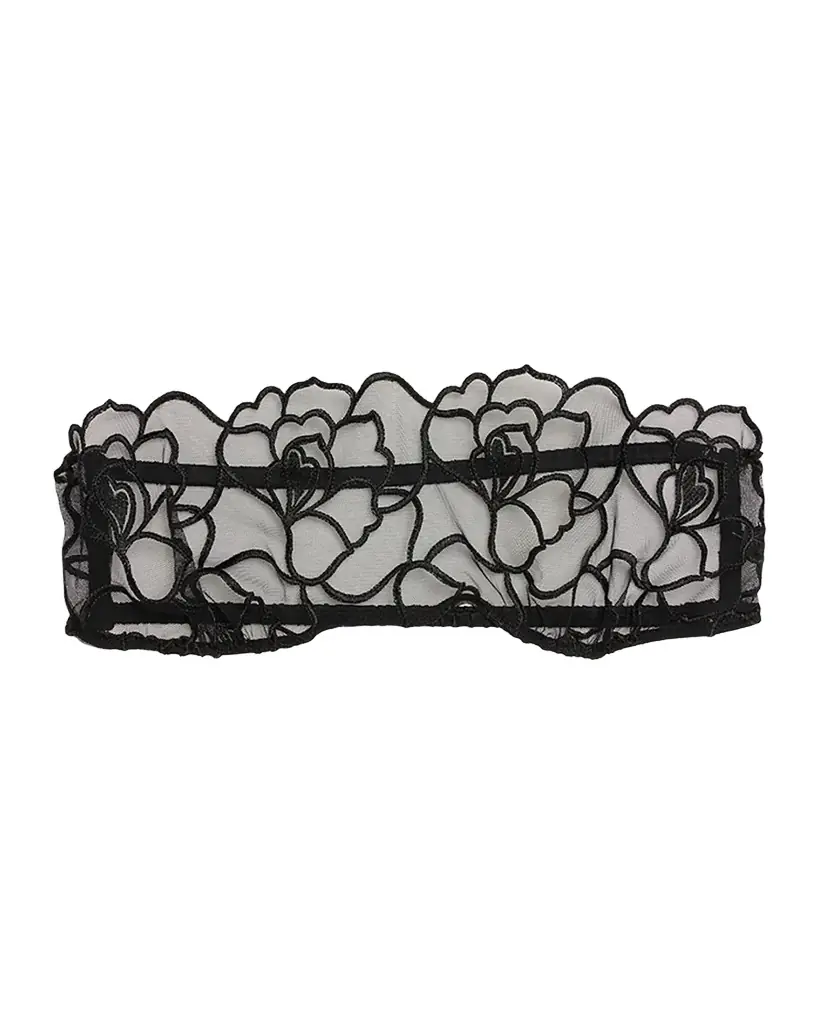 Kiki De Montparnasse Petite Chou Embroidered Stretch Tulle Bandeau